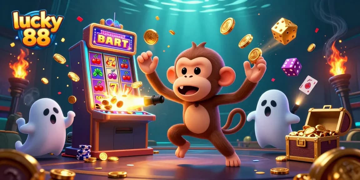 Engage in the lucky 88 casino adventure, juggling coins and vibrant rewards amid a festive gaming atmosphere.