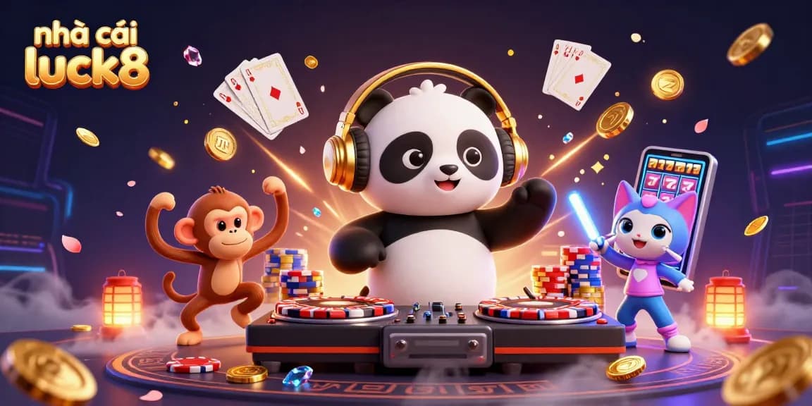 Engage with nhà cái luck8 in a vibrant casino world featuring dynamic 3D characters and exciting game elements.