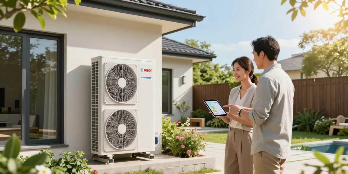 Energy-efficient wärmepumpe bosch installed in a modern home, showcasing sustainable heating solutions.