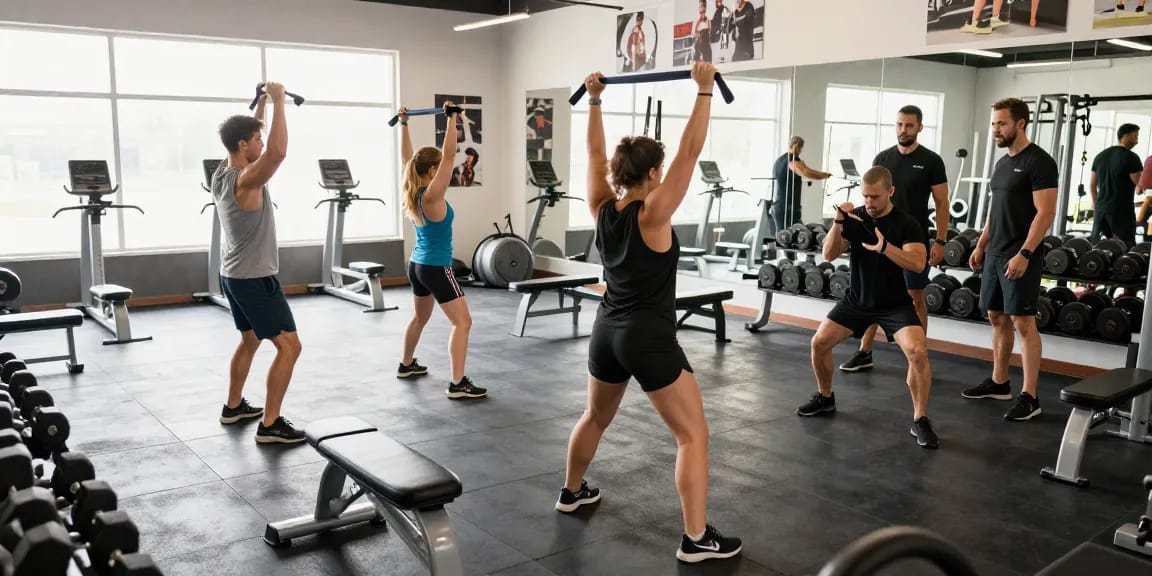 Aktive Athleten im Utinon Steroids Shop bei dynamischen Workouts im Fitnessstudio.
