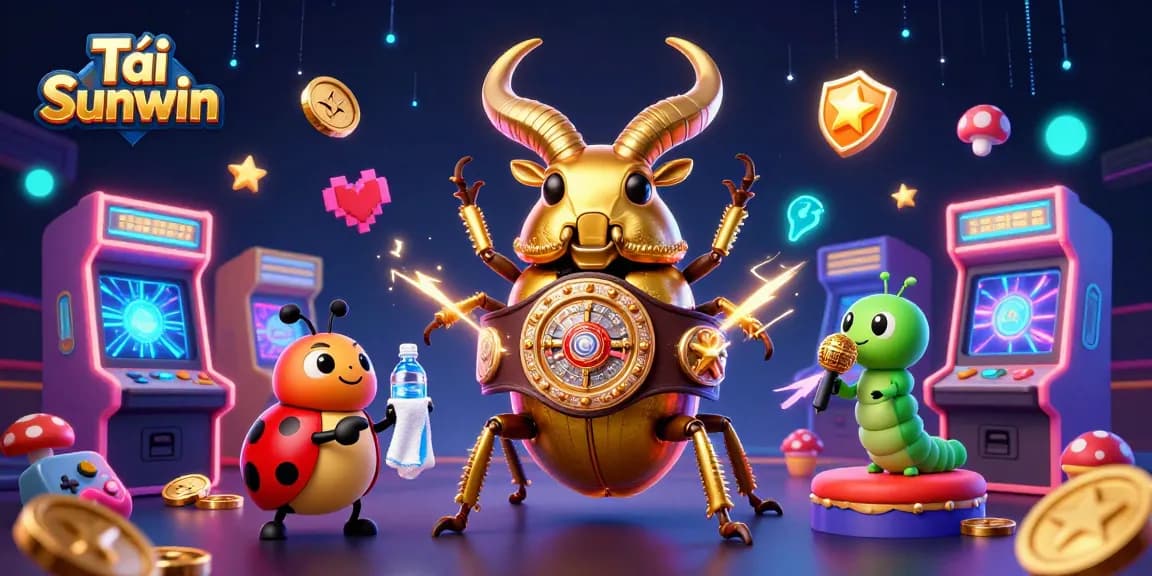 Tải Sunwin as a new experience in online gambling, showcasing a vibrant casino gaming scene with animated characters.