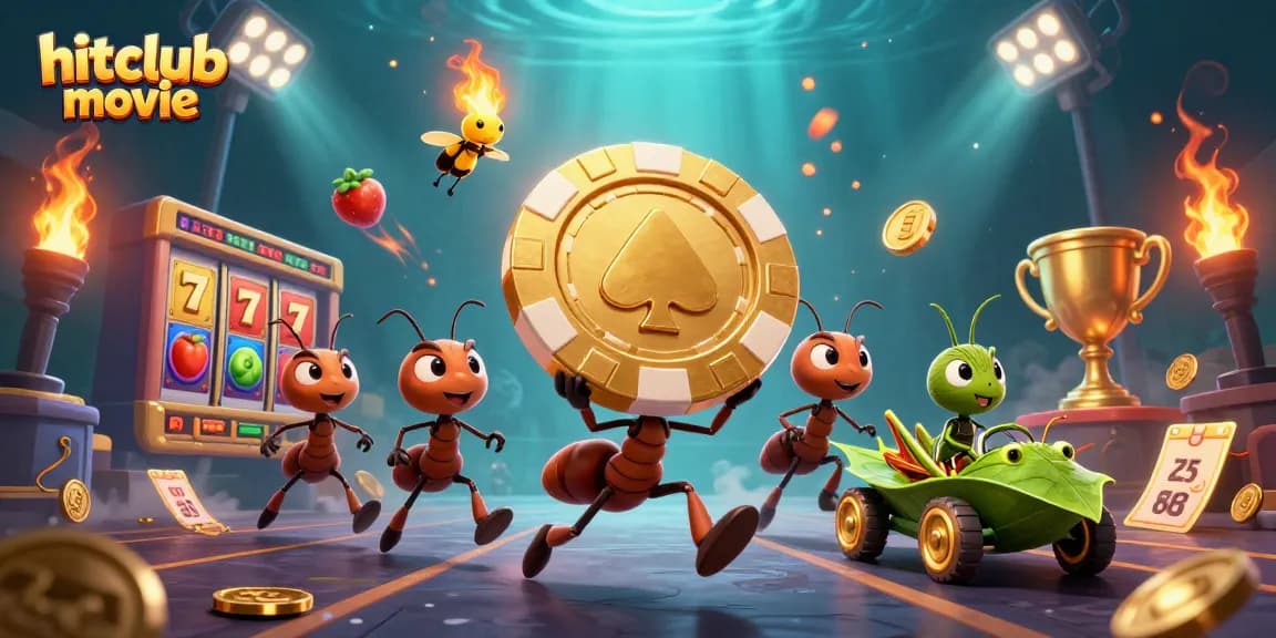 The heist team in the hitclub movie carries golden poker chips, exploring online casino thrills.