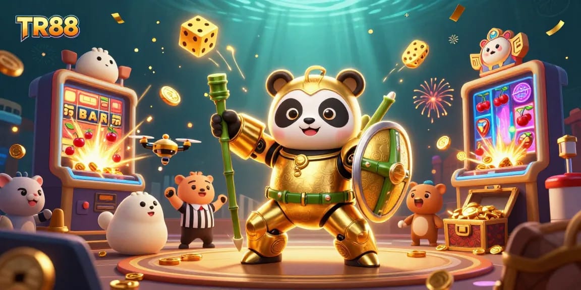 Experience the thrill of TR88 with dynamic 3D casino action and vibrant winning elements.