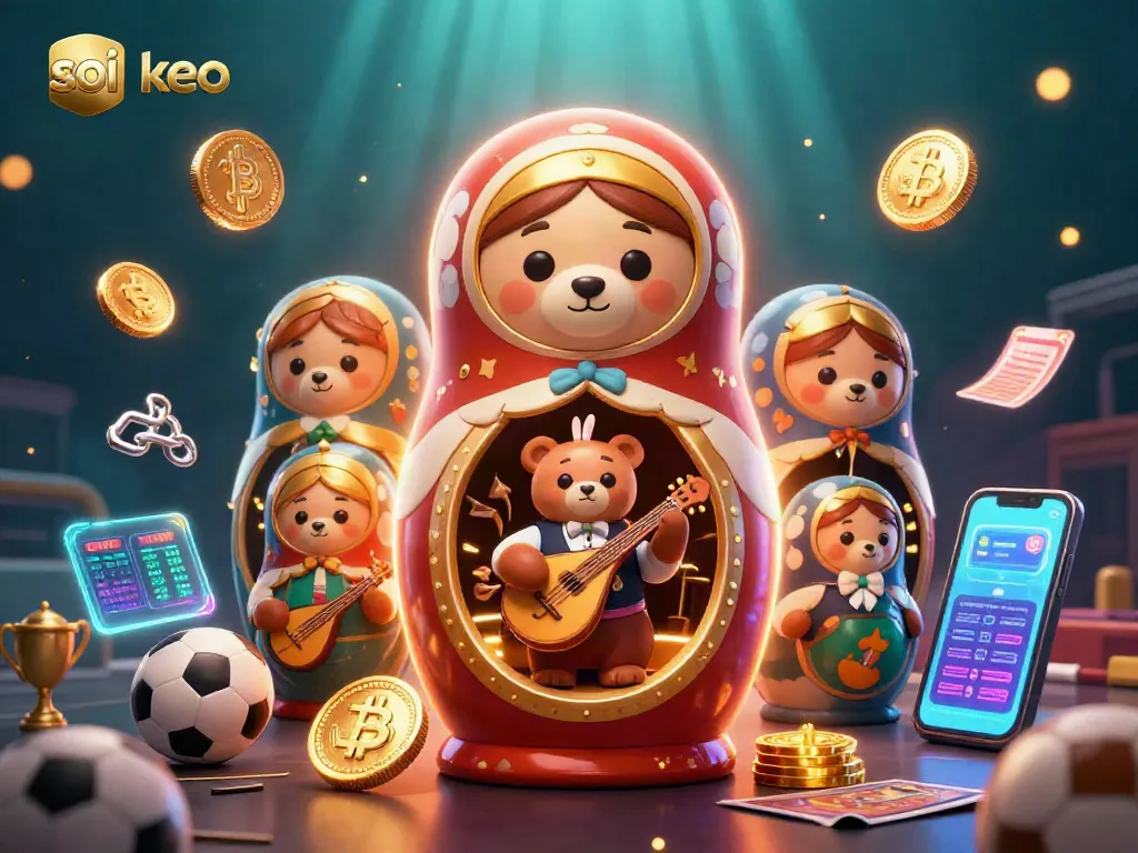 Watch experts analyze soi keo bets with unique sports elements in an animated illustration.