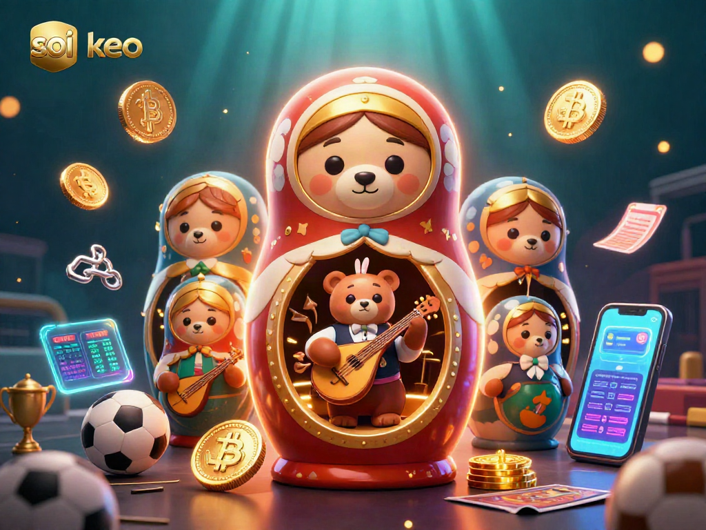 Watch experts analyze soi keo bets with unique sports elements in an animated illustration.