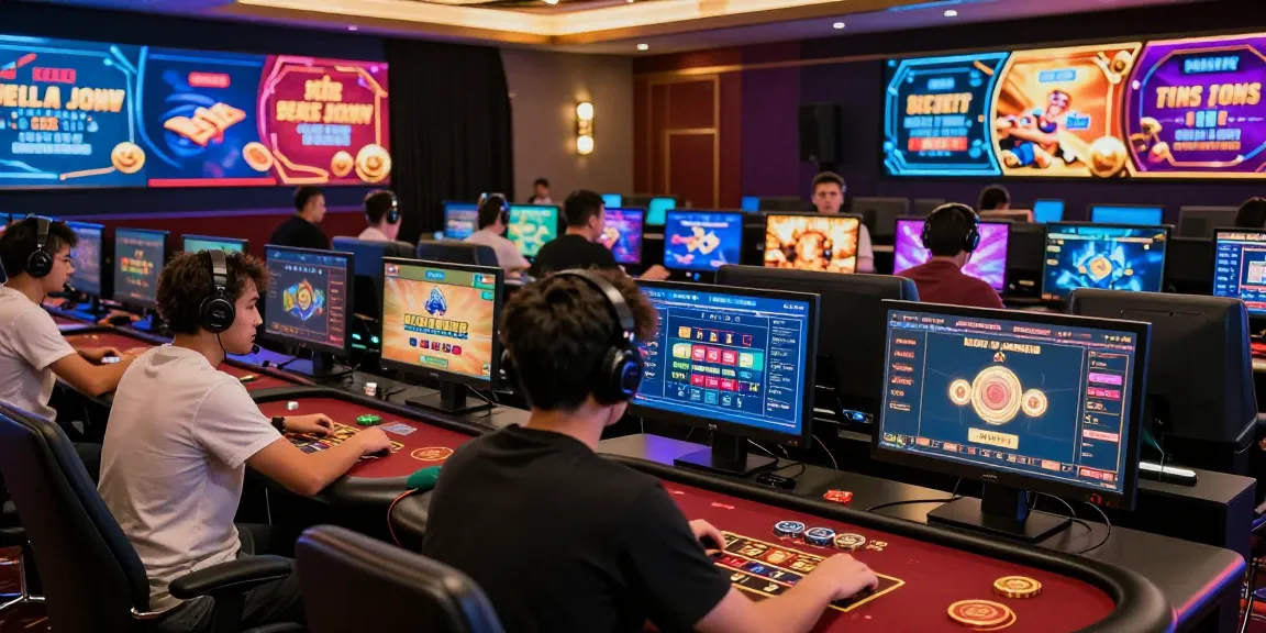 Players enjoying various games at the B52 online casino, showcasing a vibrant and engaging atmosphere of digital gaming.