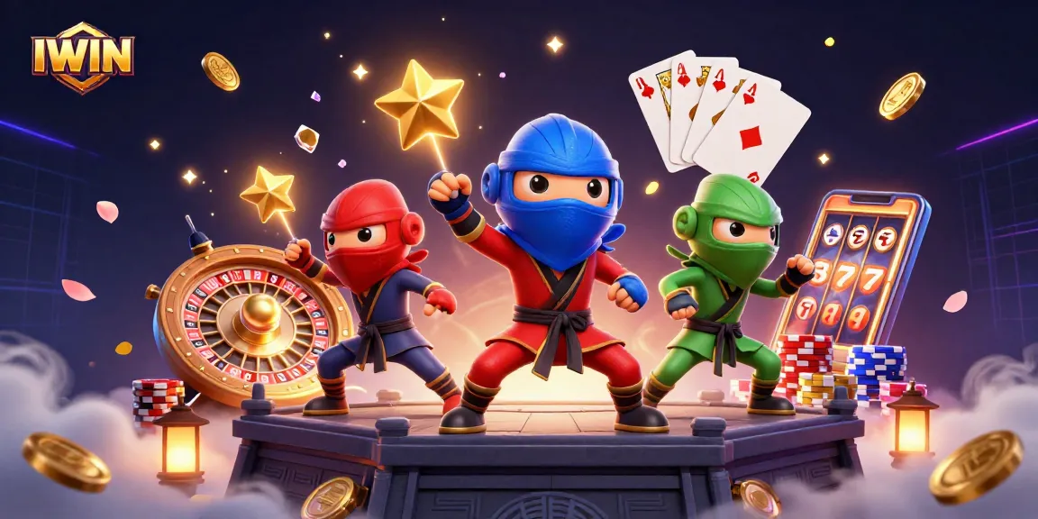 IWIN showcases thrilling gambling action in a vibrant, animated casino scene.