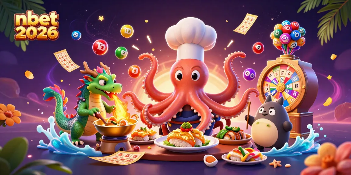 Win big at nbet2026 with a colorful lottery and casino-themed illustration showcasing fun characters.