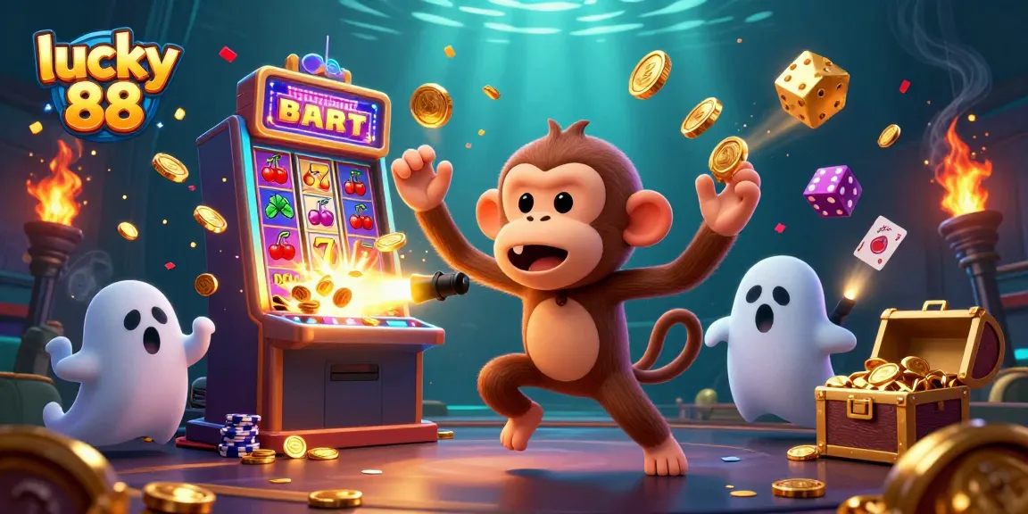 Engage in the lucky 88 casino adventure, juggling coins and vibrant rewards amid a festive gaming atmosphere.