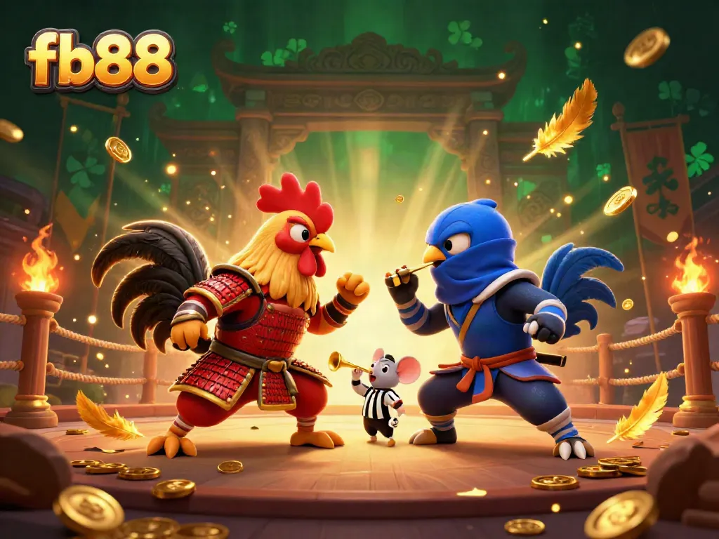 Experience the thrilling action of fb88 with fighting roosters and a dynamic betting arena atmosphere.