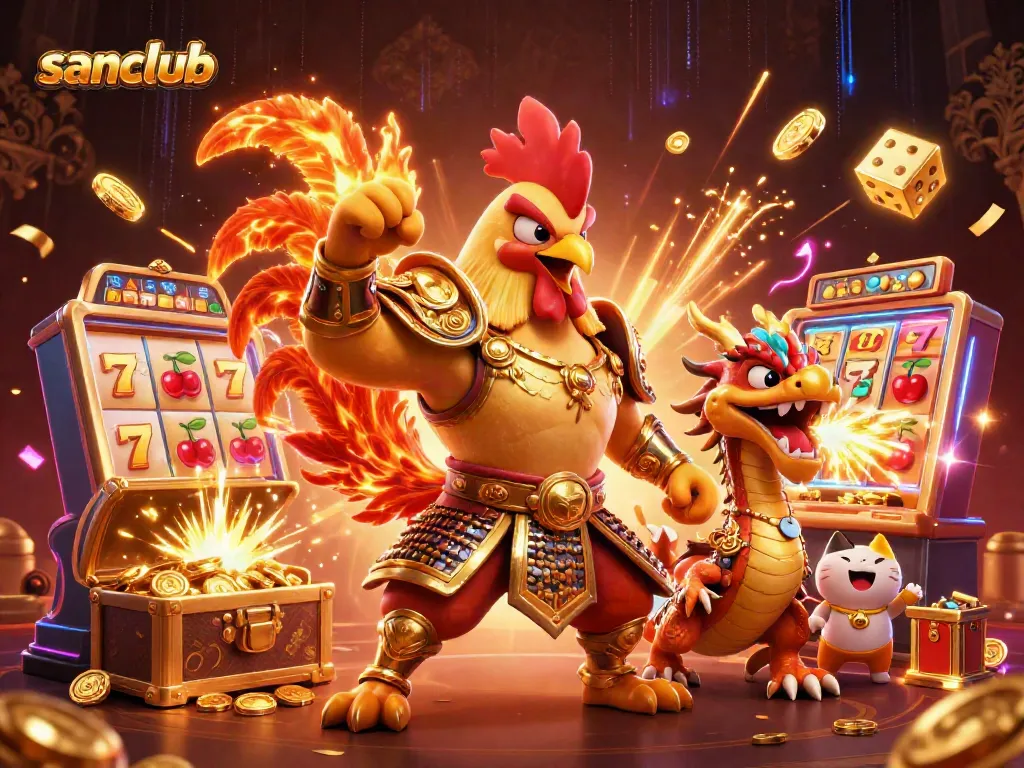 Experience the vibrant sanclub-themed casino adventure with thrilling characters and exciting game elements.