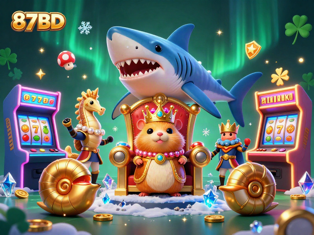 Experience the thrill of 87BD with the golden hamster king and vibrant slot elements in action.