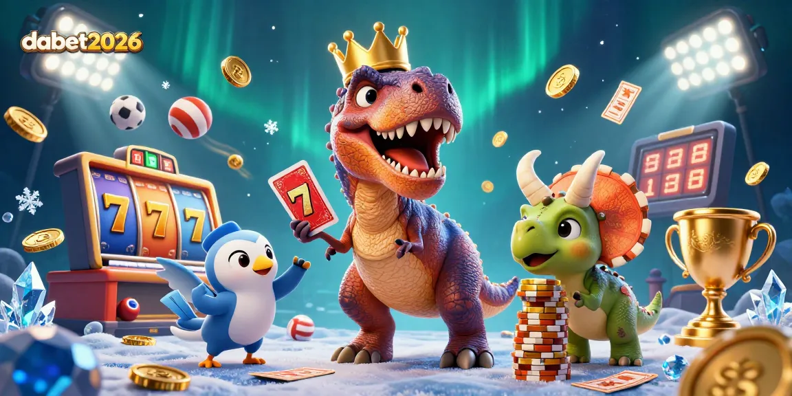 Experience dabet2026 with dynamic 3D casino characters shuffling cards and stacking chips.