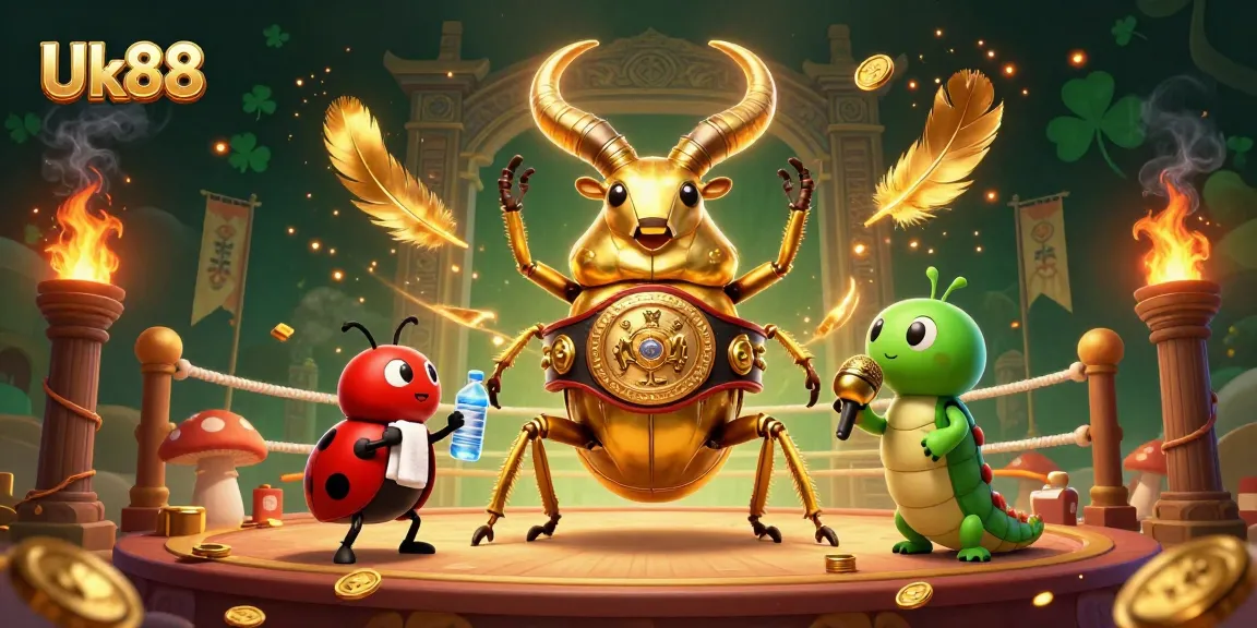 Experience thrilling gameplay at Uk88 with a vibrant scene featuring cartoonish gambling elements and characters.