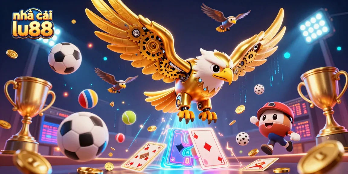 Experience exciting betting with nhà cái lu88 in this vibrant 3D casino scene.