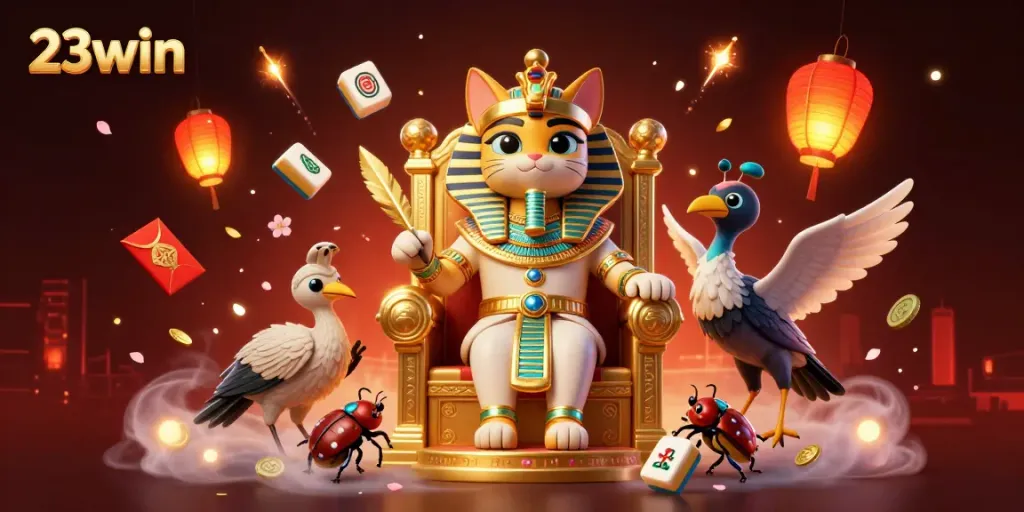 Experience the thrill of winning at 23win with vibrant 3D casino characters and games.