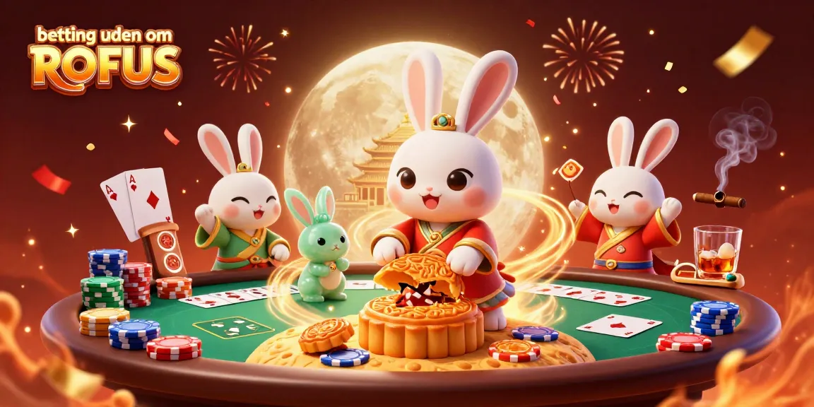 Engage in betting uden om ROFUS with vibrant casino elements featuring unique characters and poker-themed visuals.