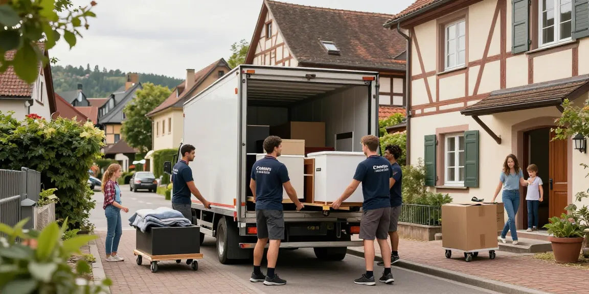 Umzugsunternehmen Schwetzingen bei einem Umzug in der Stadt mit erfahrenen Umzugshelfern und Möbeltransport.