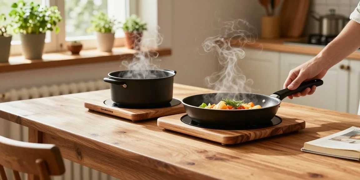Topfuntersetzer aus Holz von GreenKitchen, die die Ästhetik der Küche mit Kochfunktionalität verbessern.