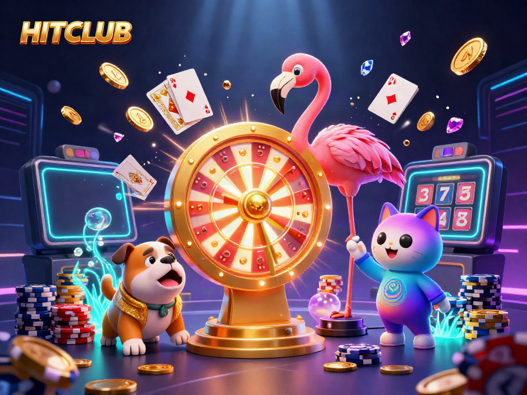Engage with HITCLUB’s lively online casino experience featuring cartoon characters and vibrant game elements.