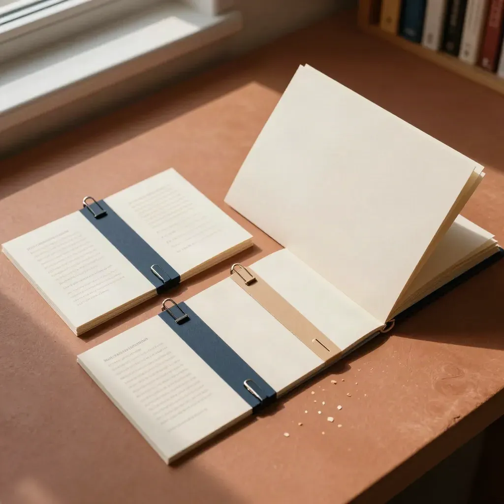 Didaktik-Toolkit mit Karten, Clips und Workbook auf terrakottafarbenem Untergrund.