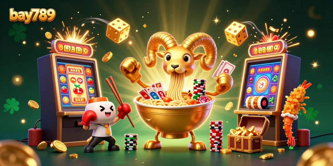 Experience thrilling gameplay with bay789’s vibrant casino scene featuring a playful ramen bowl dealer.