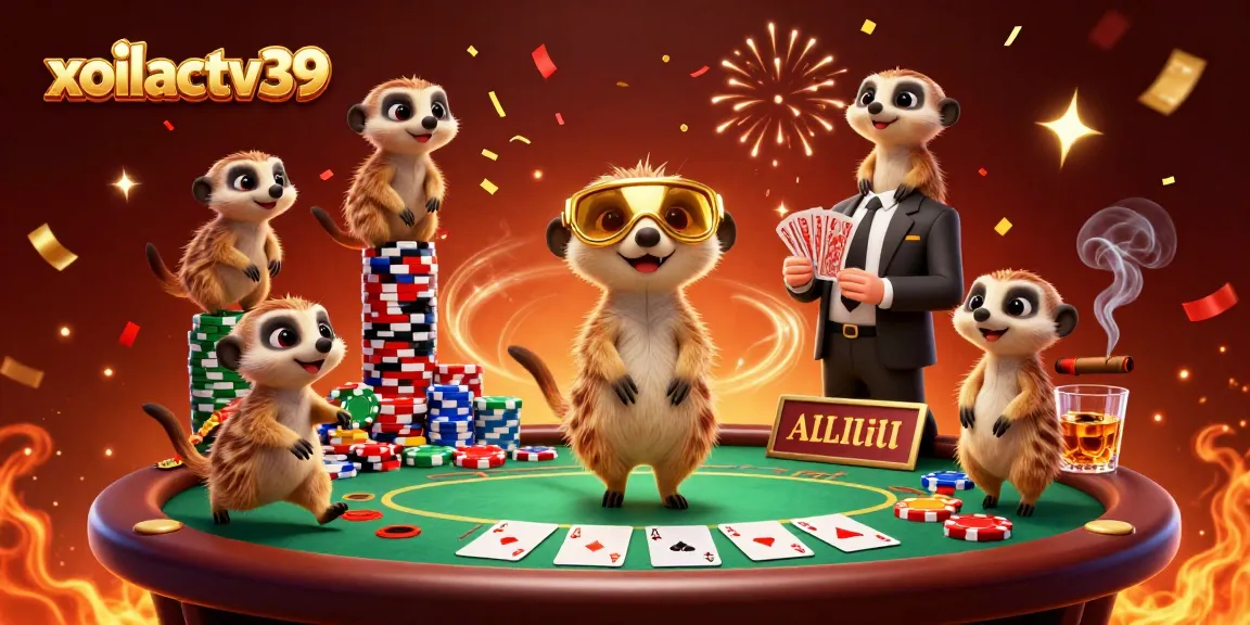 Engage in the thrilling gambling world of xoilactv39 with meerkats running an elaborate casino.