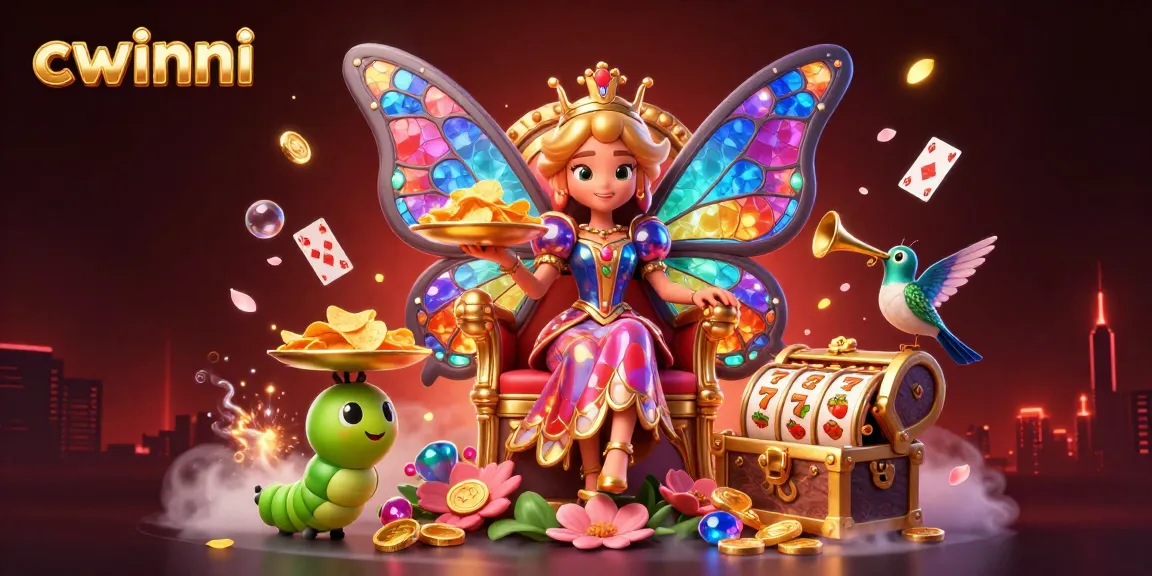 Engage in thrilling gameplay at Cwinni with vibrant illustrations of casino themes and characters.