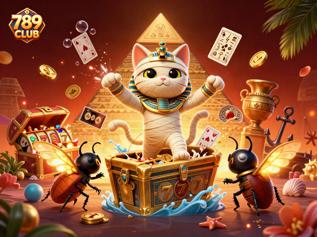 Engage in thrilling gameplay at 789CLUB's vibrant pyramid casino with lucky 7s and dynamic slot action.