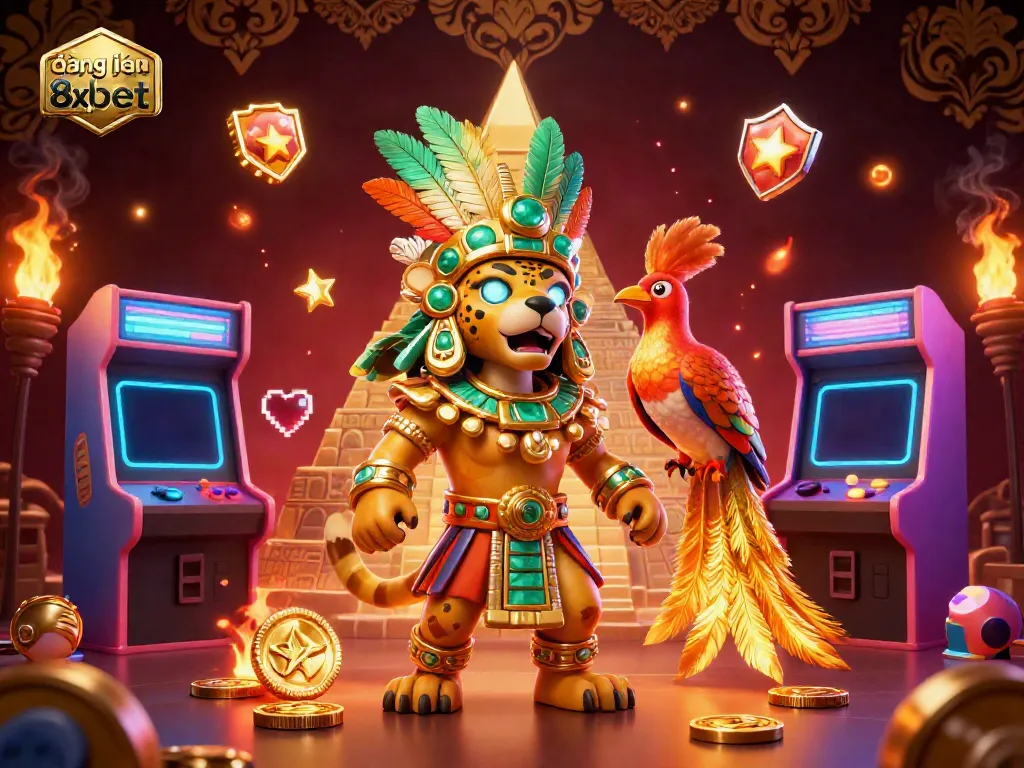 Engage with the exciting world of gaming featuring đăng nhập 8xbet, showcased with vibrant characters and casino elements.