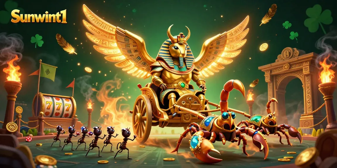 Engage in thrilling jackpots with sunwint1, featuring vibrant 3D casino characters and slot elements.
