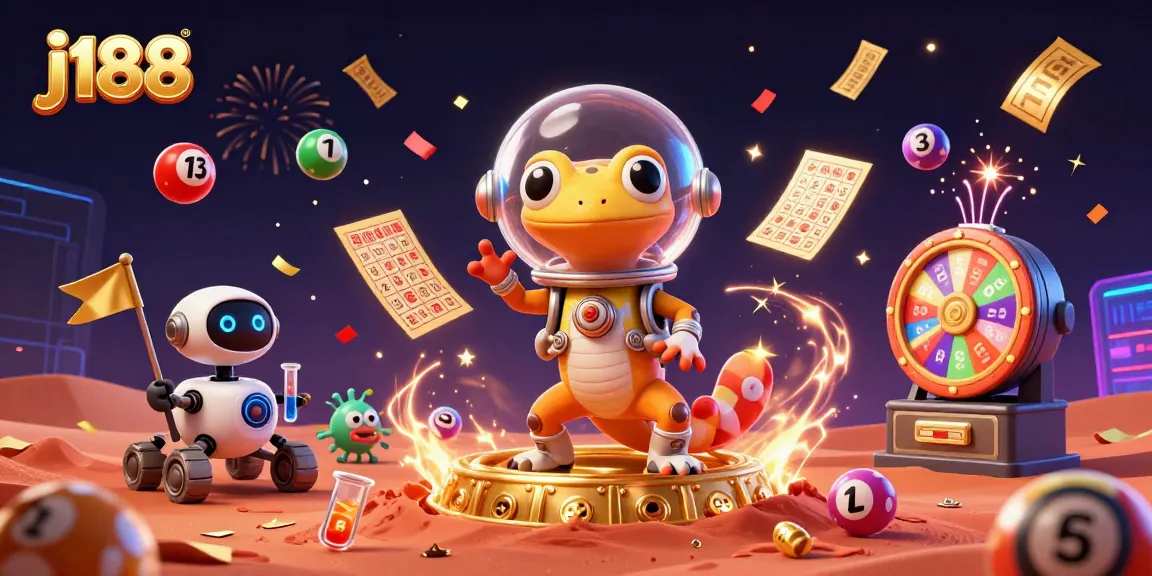 Experience the excitement of j188 at a vibrant casino on Mars with unique characters and elements.