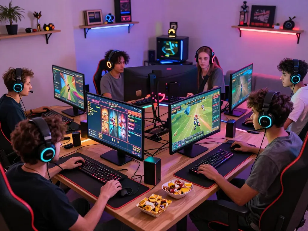 Gamers engaged in an exciting online gaming session featuring Uk88.