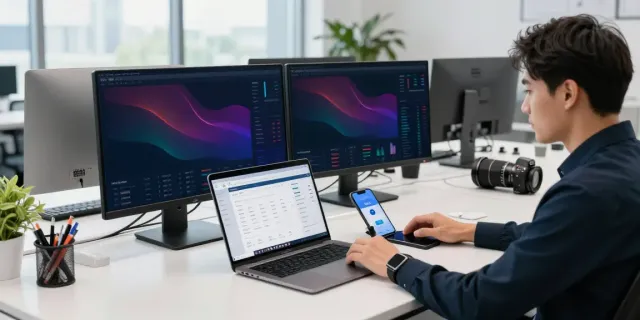 Ejecutivo bancario analizando datos financieros en un entorno moderno del bbva es.
