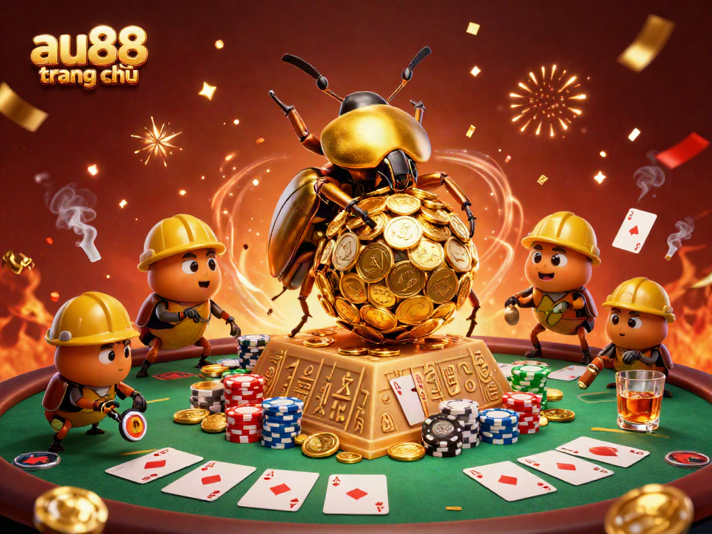Experience the thrilling world of au88 trang chủ with vibrant casino elements in a lively 3D scene.