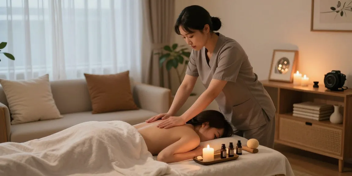 Relaxing 서울출장안마 massage therapy at home with soothing atmosphere and professional therapist.
