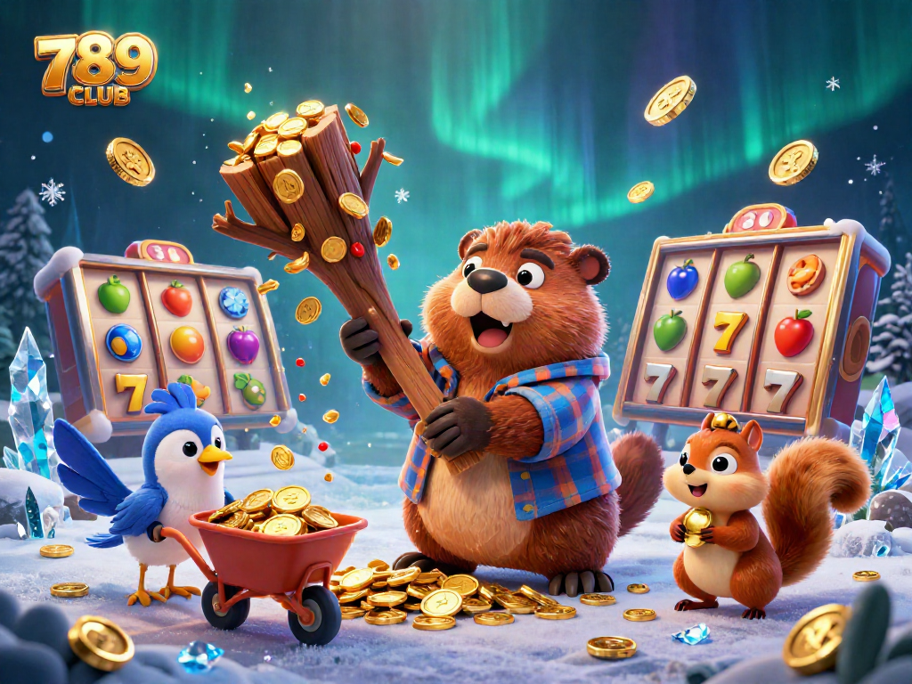 Experience thrilling wins at 789CLUB with luck and winning symbols in a vibrant casino illustration.