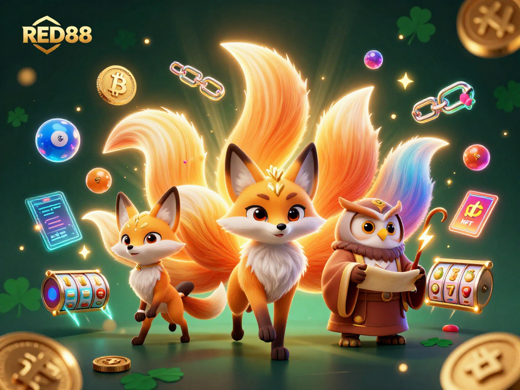 Experience exciting gaming adventures with RED88 through vibrant characters and engaging casino elements.
