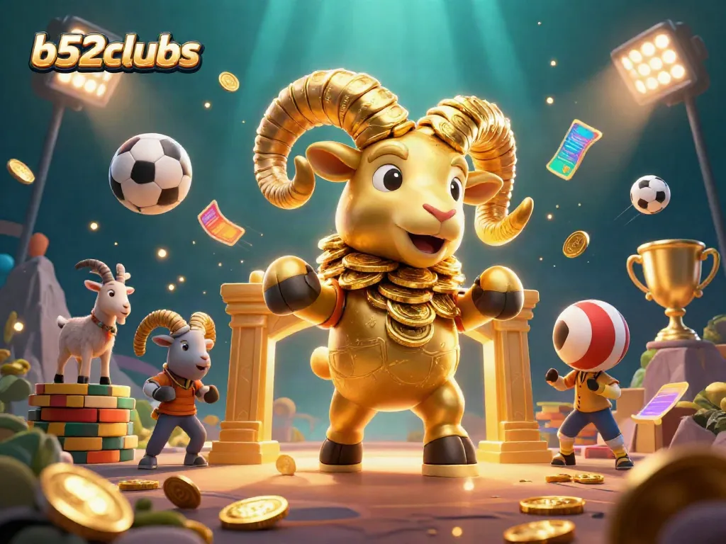 Experience thrilling gameplay with b52clubs at the exhilarating online casino featuring a golden ram mascot.