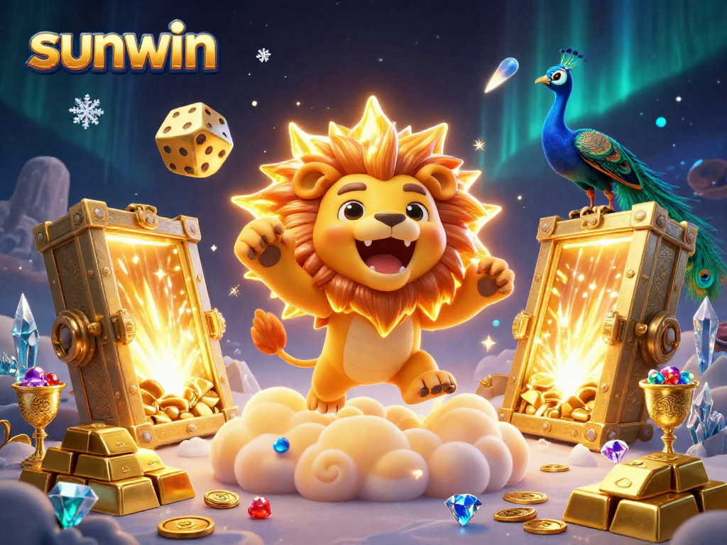 Experience the thrill of sunwin with a vibrant, detailed 3D casino illustration showcasing exciting game elements.