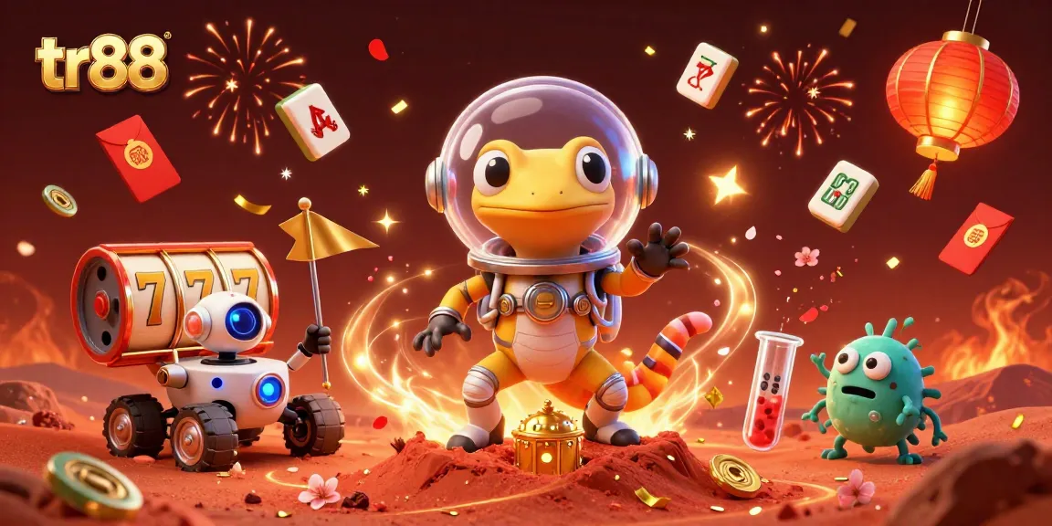 Engage with tr88's exciting slot games amid a vibrant Martian casino adventure.