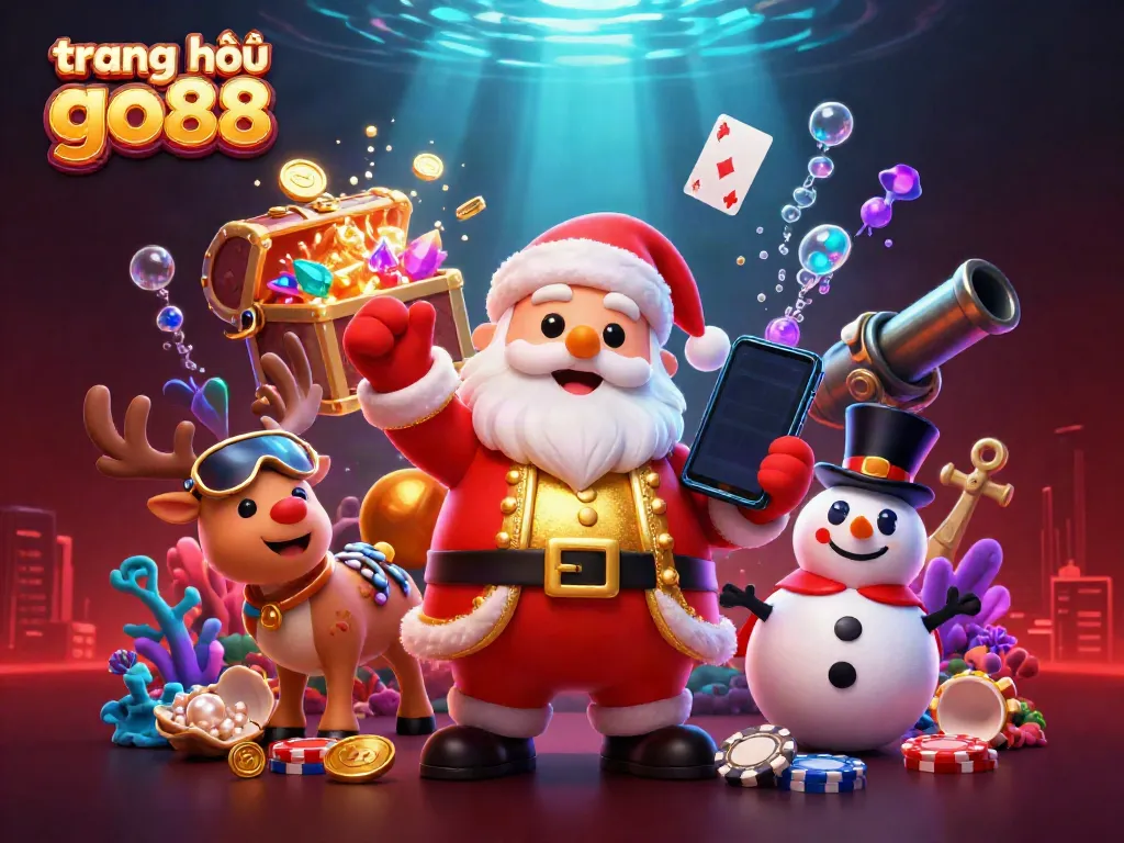 Experience the vibrant world of trang chủ go88 with festive characters in a lively casino scene.