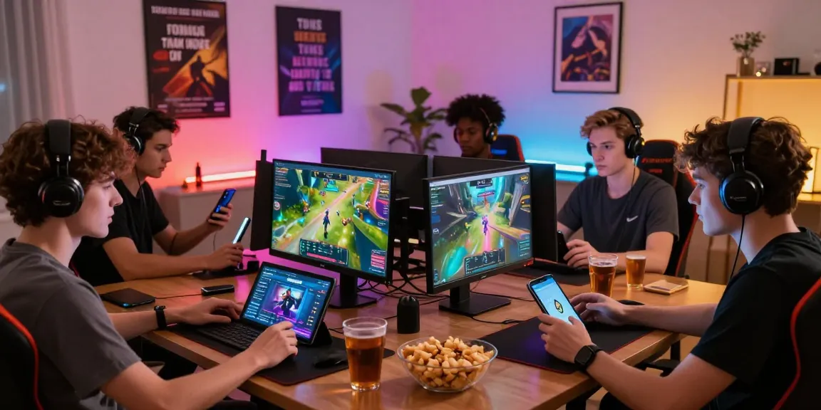 Engaged players enjoying Sunwin gaming platform in a vibrant home atmosphere.