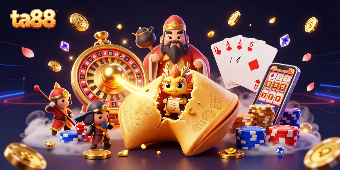 Join the ta88 fortune adventure with vibrant gaming action featuring iconic casino elements.